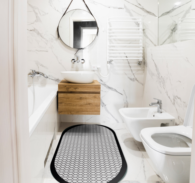 grey oval minimal vinyl rug - TenStickers