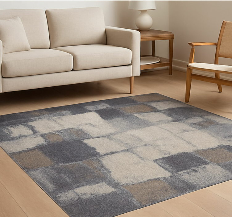 Grey patchwork design square vinyl carpet