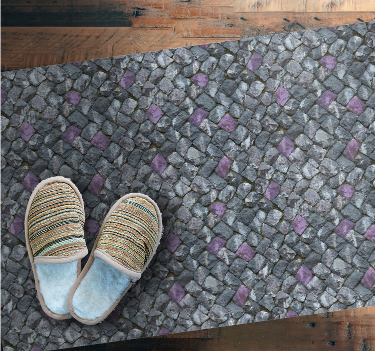 Grey paved walkaway stone effect vinyl carpet - TenStickers
