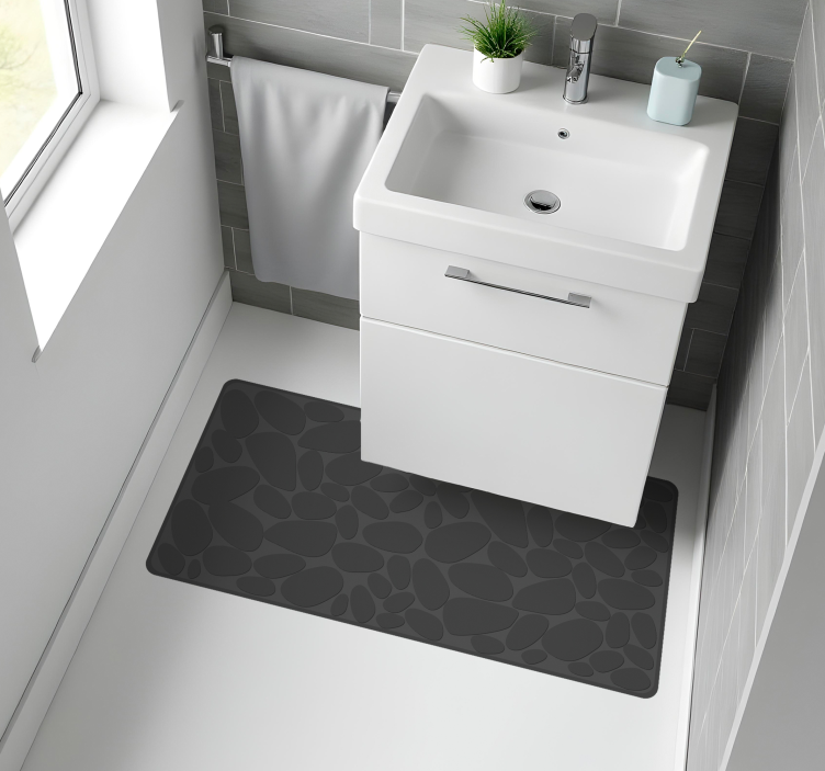 Grey rock effect bathroom vinyl carpet - TenStickers