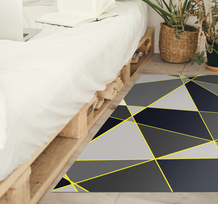 Grey triangle lines geometric vinyl carpet - TenStickers