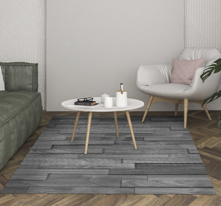 Grey panels wood effect vinyl carpet - TenStickers