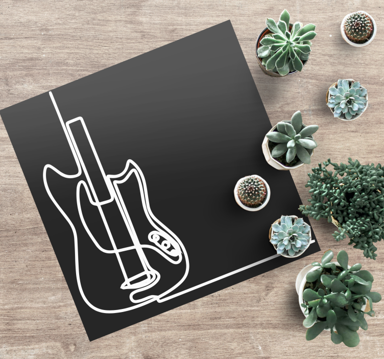 Guitar Outline Art teen vinyl carpet - TenStickers