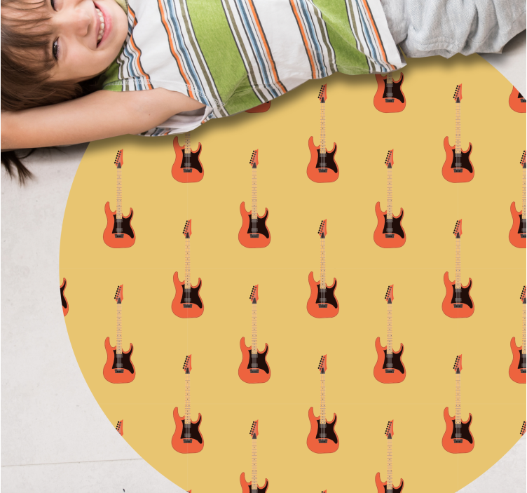Guitar Pattern kids vinyl carpet - TenStickers