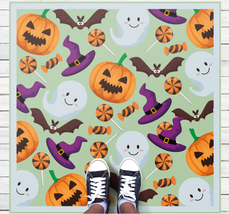 Halloween vinyl carpet happy halloween spirit - TenStickers