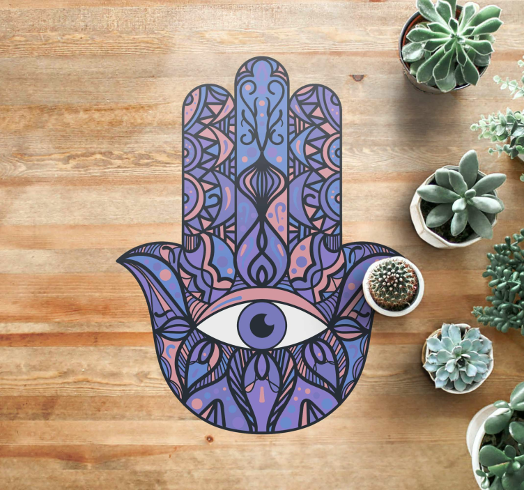 Hamsa Hand Motif mandala vinyl carpet - TenStickers