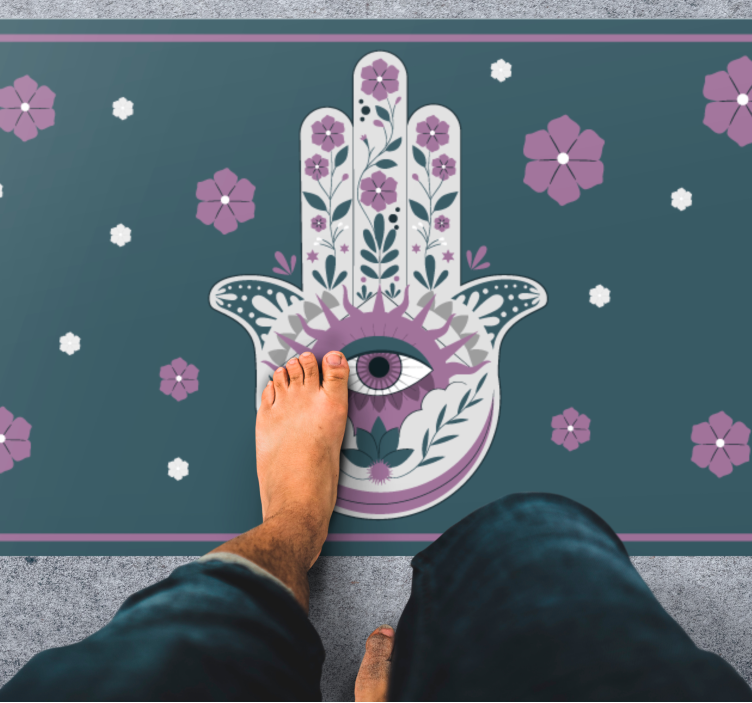Hamsa Hand Style mandala vinyl carpet - TenStickers