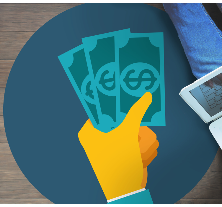 Hand Holding Cash kids vinyl carpet - TenStickers