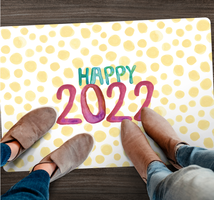 Personalized Happy New Year custom vinyl carpet - TenStickers