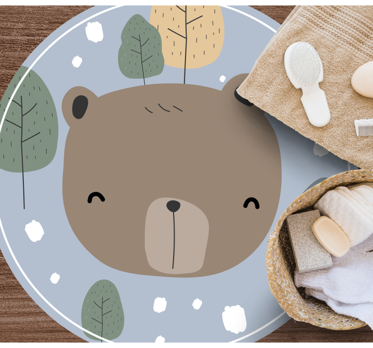 Happy Bear Face kids vinyl carpet - TenStickers