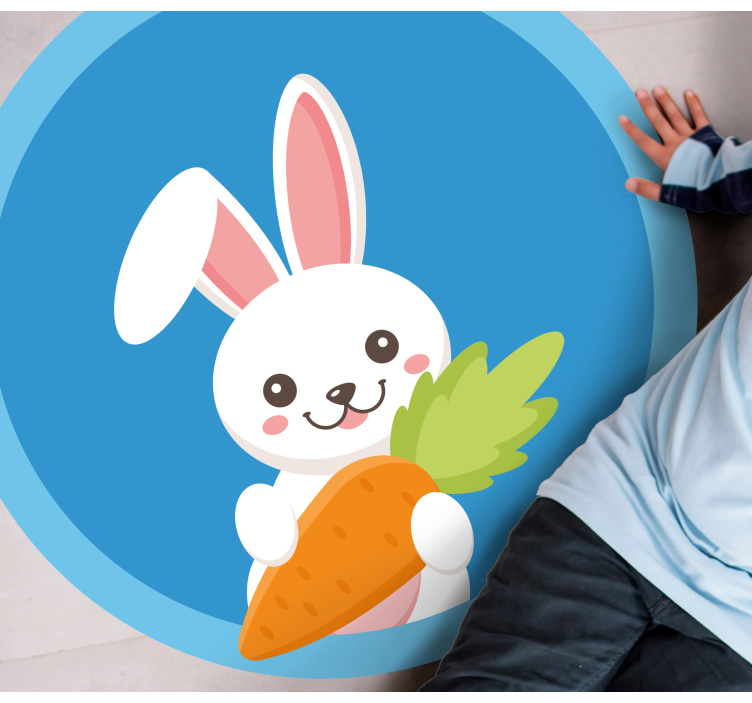 Happy bunny with carrot animal vinyl carpet - TenStickers
