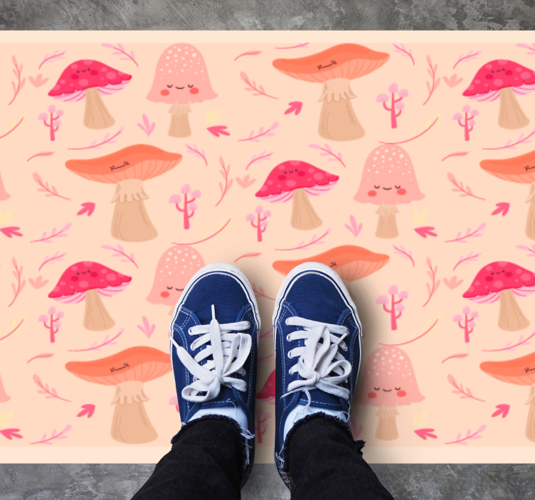 Happy classical mushrooms floral vinyl carpet - TenStickers