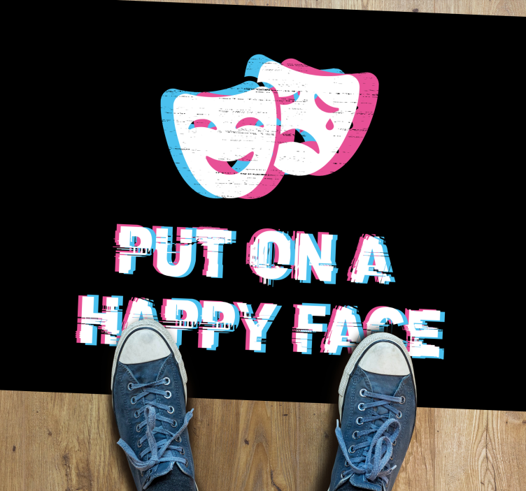 Happy Face Expression custom vinyl carpet - TenStickers