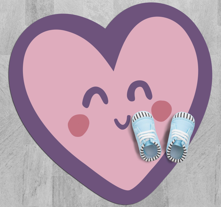 Happy Heart Shape kids vinyl carpet - TenStickers