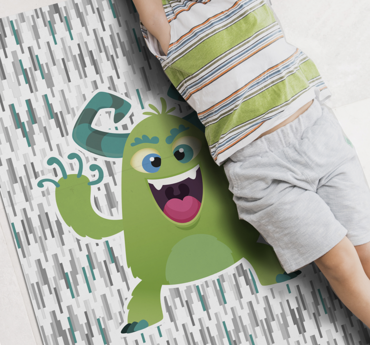 Green monster character kids vinyl carpet - TenStickers