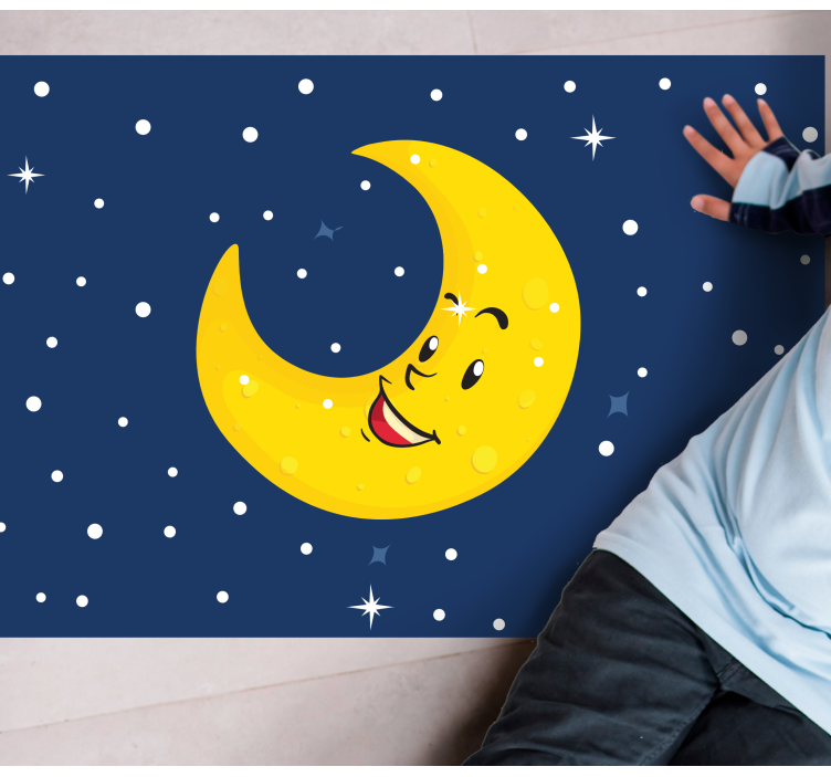 Happy Moon Smiling nursery vinyl carpet - TenStickers