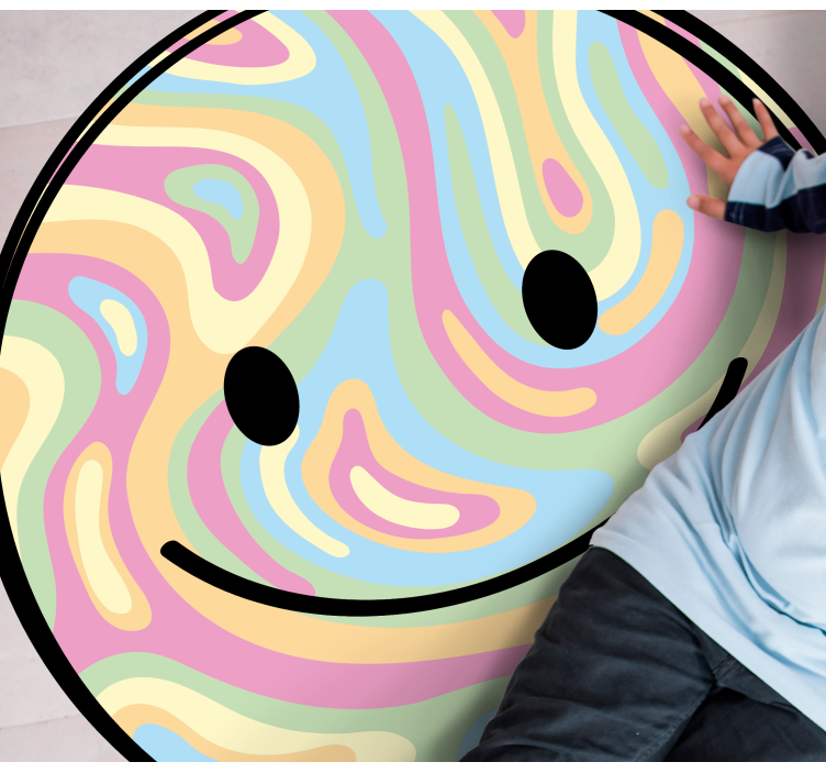 Happy Smile Circle teen vinyl carpet - TenStickers