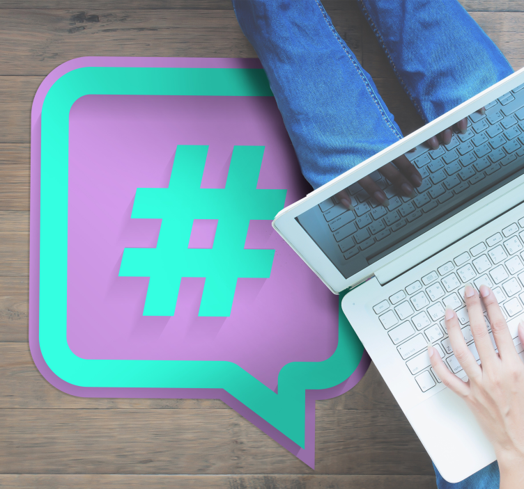 Hashtag Speech Bubble custom vinyl carpet - TenStickers