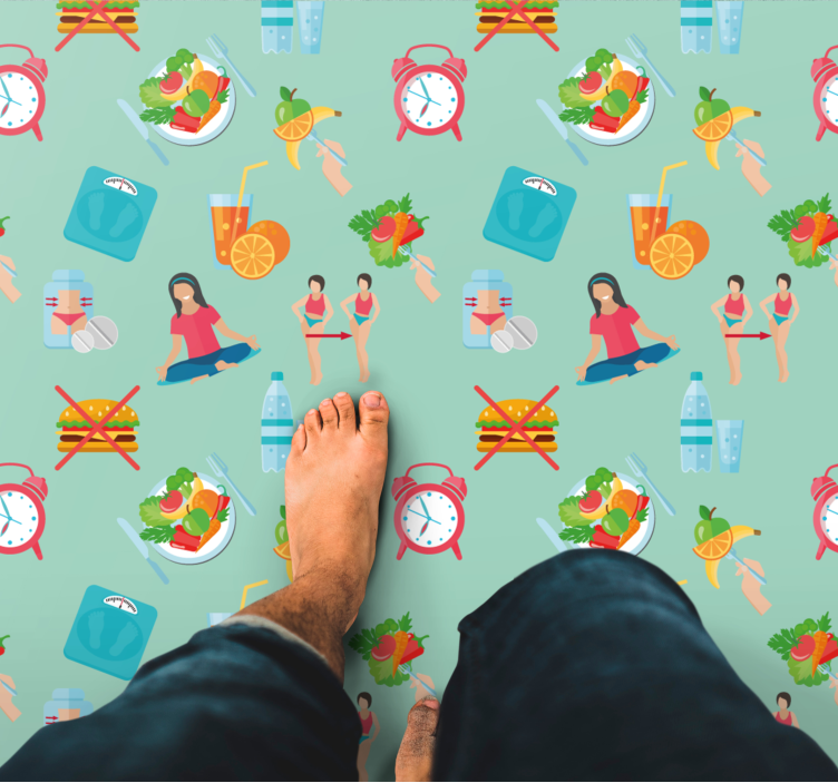 Healthy Lifestyle Icons kids vinyl carpet - TenStickers