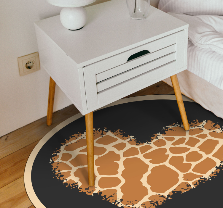 Heart giraffe design animal print vinyl carpet - TenStickers