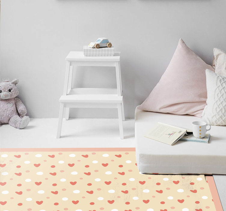 Heart Pattern Decor nursery vinyl carpet - TenStickers
