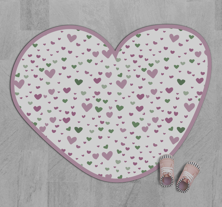 Heart Patterned Decor kids vinyl carpet - TenStickers