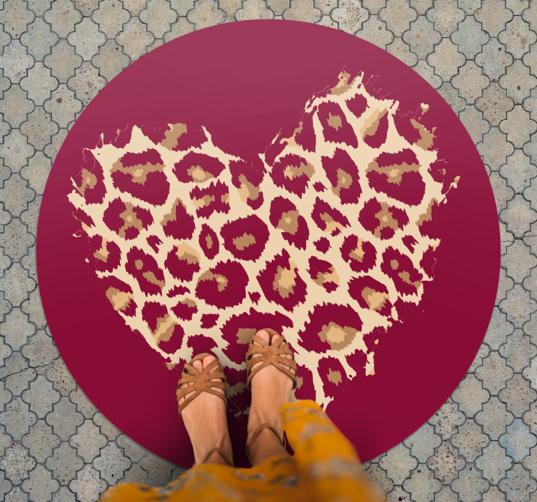 Heart Patterned Spots animal print vinyl carpet - TenStickers