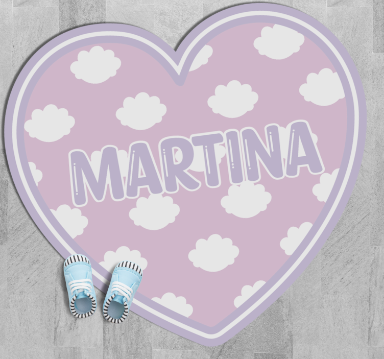Heart shaped with clouds custom vinyl carpet - TenStickers