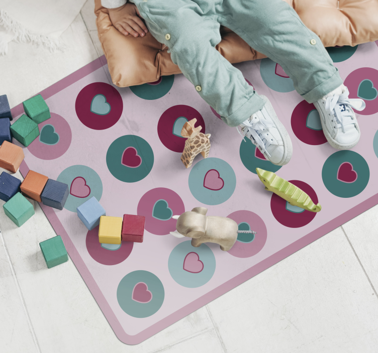 Heartful Playtime kids vinyl carpet - TenStickers