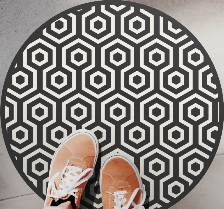 Hexagon Arrangement geometric vinyl carpet - TenStickers