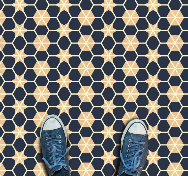 Hexagon star pattern geometric vinyl carpet - TenStickers