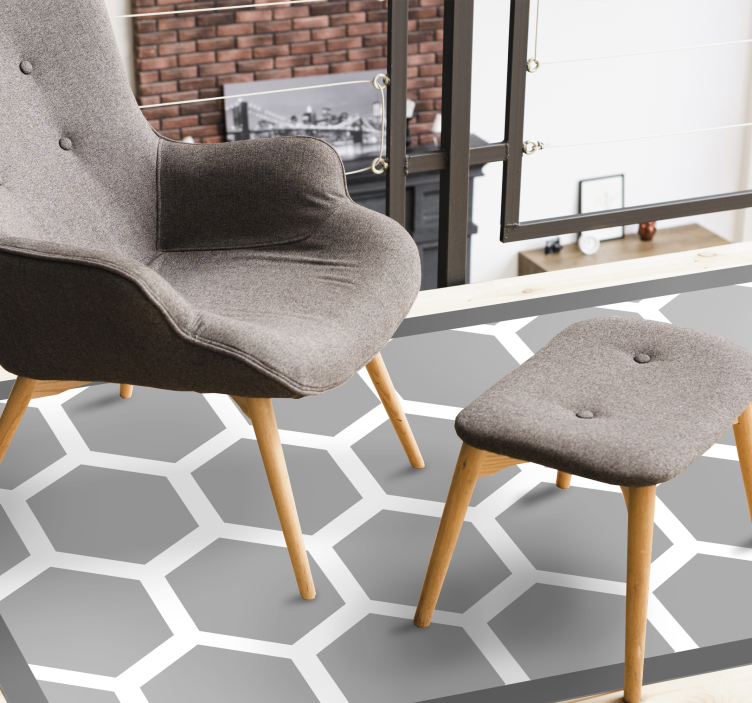 Hexagonal Configuration geometric vinyl carpet - TenStickers
