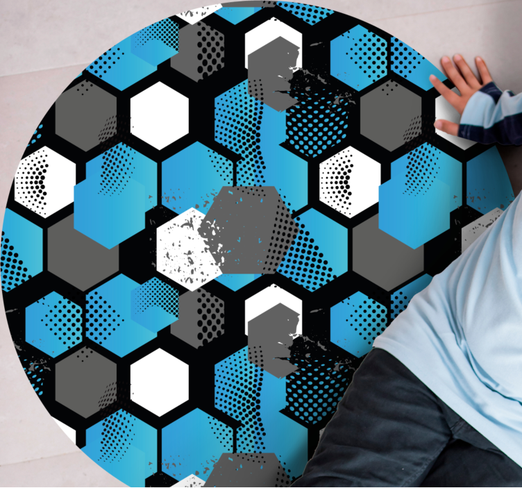 HEXAGONAL PATTERN BOOST geometric vinyl carpet - TenStickers