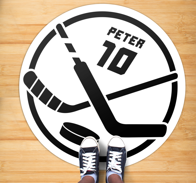 Hockey Emblem Personalized custom vinyl carpet - TenStickers
