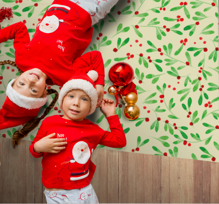 Holiday Berry Pattern Christmas vinyl carpet - TenStickers