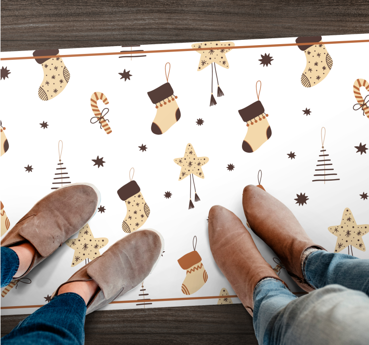 White holiday celebrations Christmas vinyl carpet - TenStickers