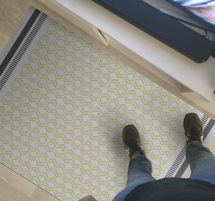 Honeycomb framework living room vinyl carpet - TenStickers