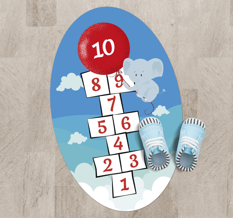 Hopscotch Balloon Elephant kids vinyl carpet - TenStickers