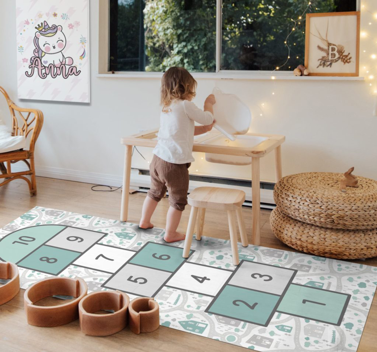 Hopscotch Play Area game vinyl carpet - TenStickers