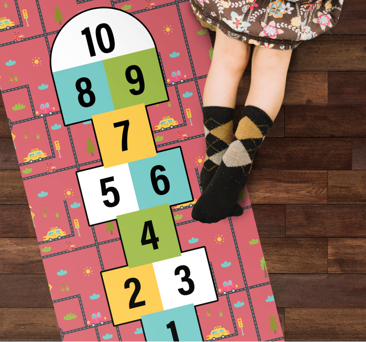 Hopscotch Playtime game vinyl carpet - TenStickers