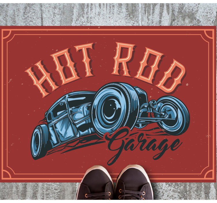 Hot rod theme vintage vinyl carpet - TenStickers