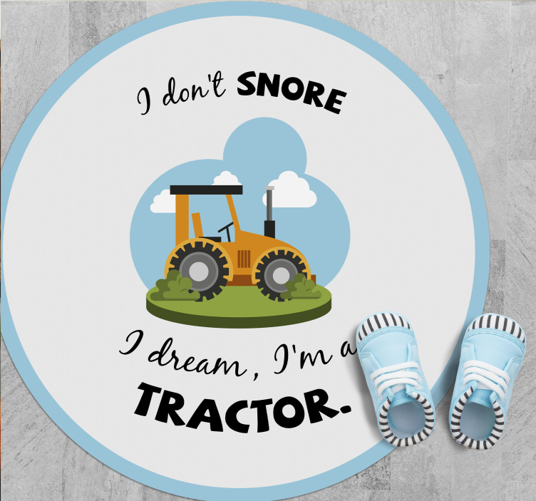 I don't snore, I dream I'm a tractor custom rug - TenStickers