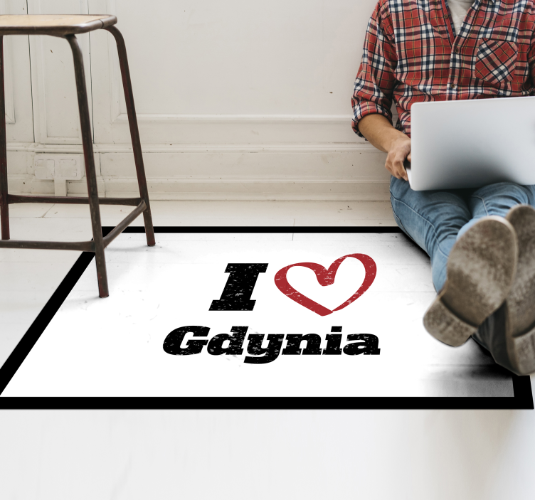 I LOVE GDYNIA custom vinyl carpet - TenStickers