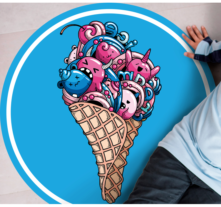 Ice Cream Delight circular vinyl carpet - TenStickers