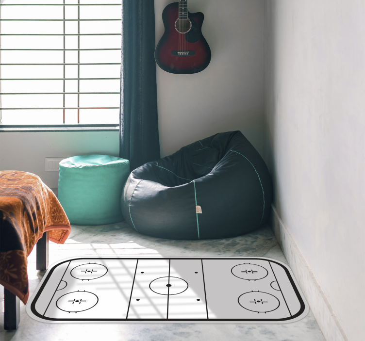 Ice hockey rink game vinyl carpet - TenStickers
