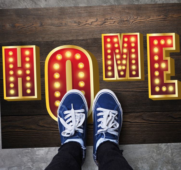 Illuminated Home Sign entrance hall vinyl carpet - TenStickers