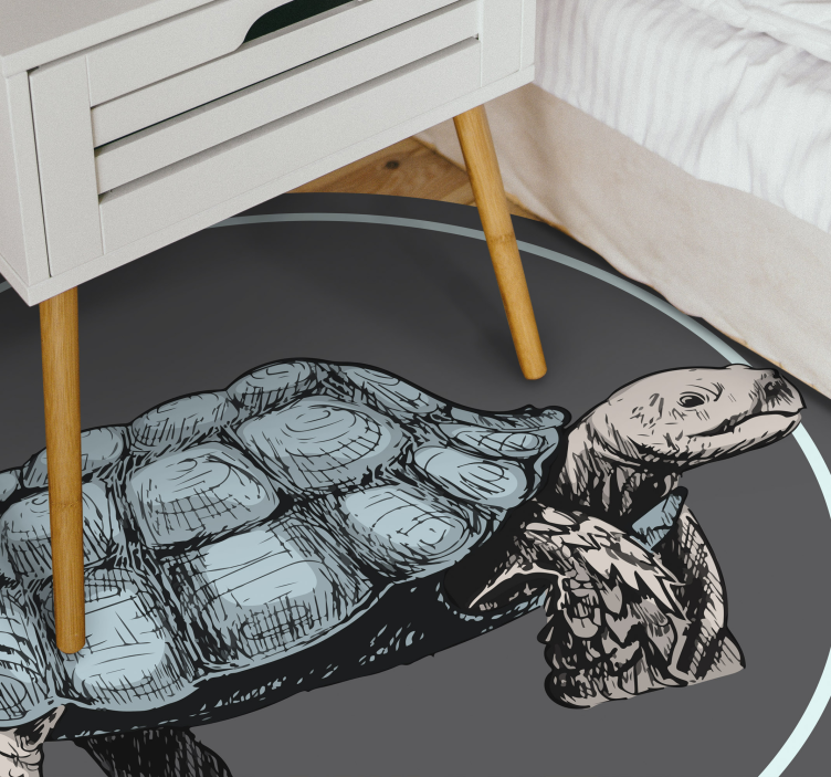 Illustrated Tortoise animal vinyl carpet - TenStickers