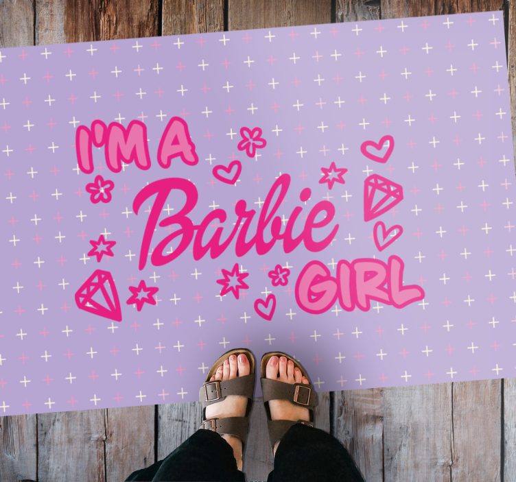 I'M A BARBIE kids vinyl carpet - TenStickers