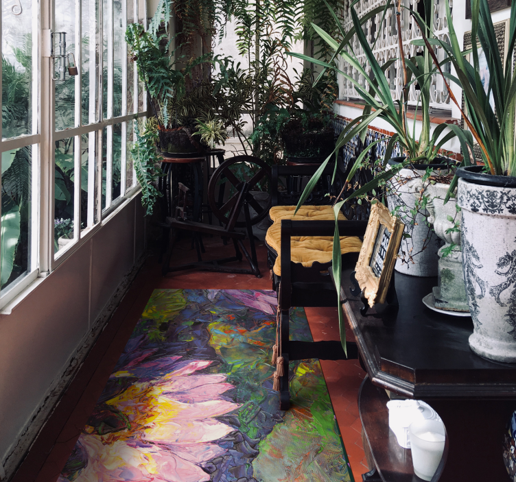 Impressionistic Florals floral vinyl carpet - TenStickers