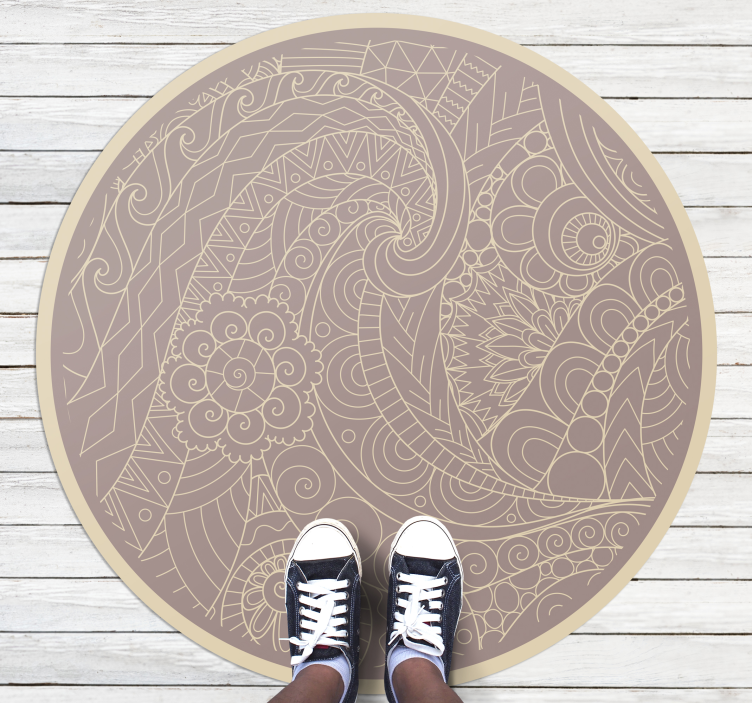 Intricate Circular Motif mandala vinyl carpet - TenStickers